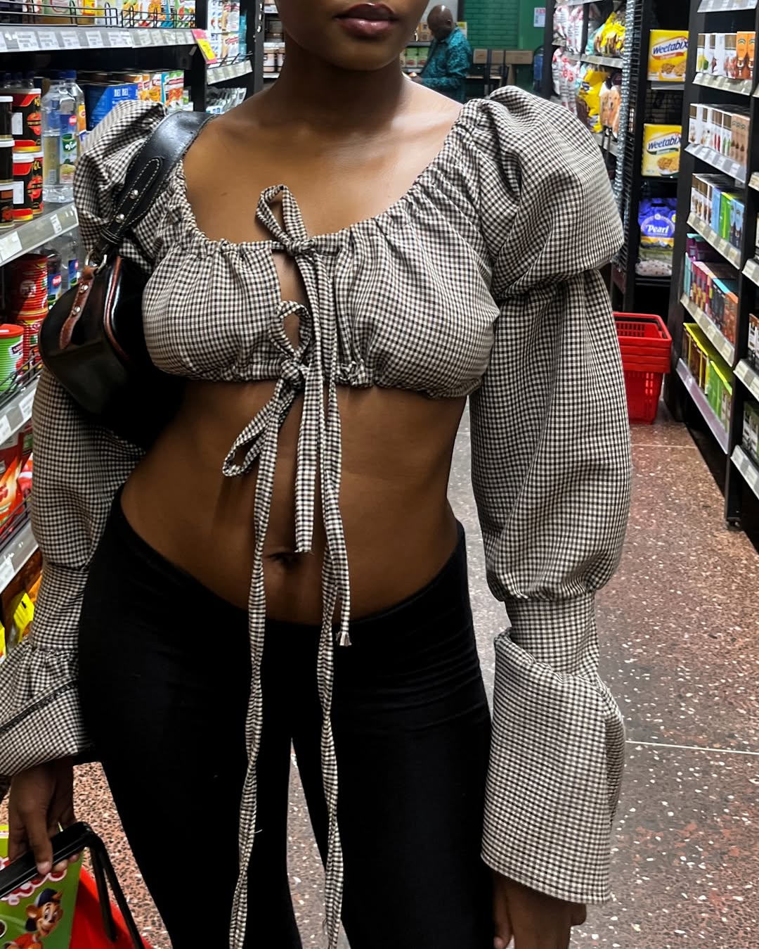 MONROE TOP (Checked print)