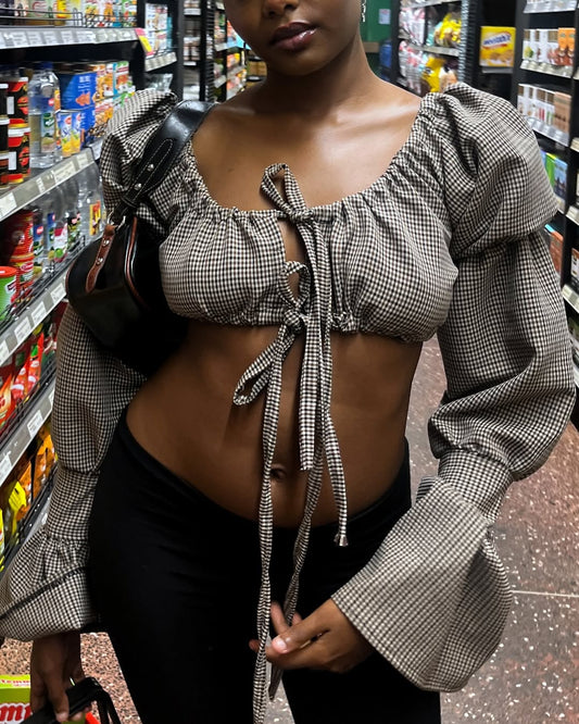 MONROE TOP (Checked print)